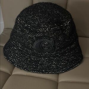 Coach Black Tweed Bucket Hat